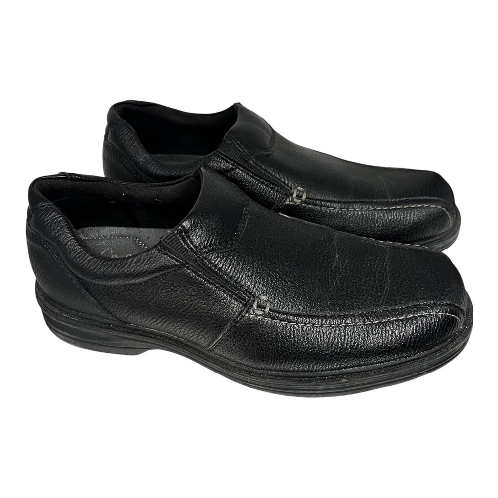 Croft & Barrow Mens Ortholite Slip On Loafers Black Pebbled Shoes Size 8 Med